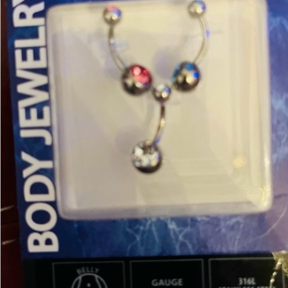 Elegant Multi-Color Belly Jewelry 14 gauge stainless steel
